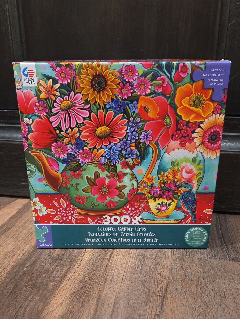 Ceaco 300-Piece Colorful Garden Finds Puzzle - Bright Multi-Color